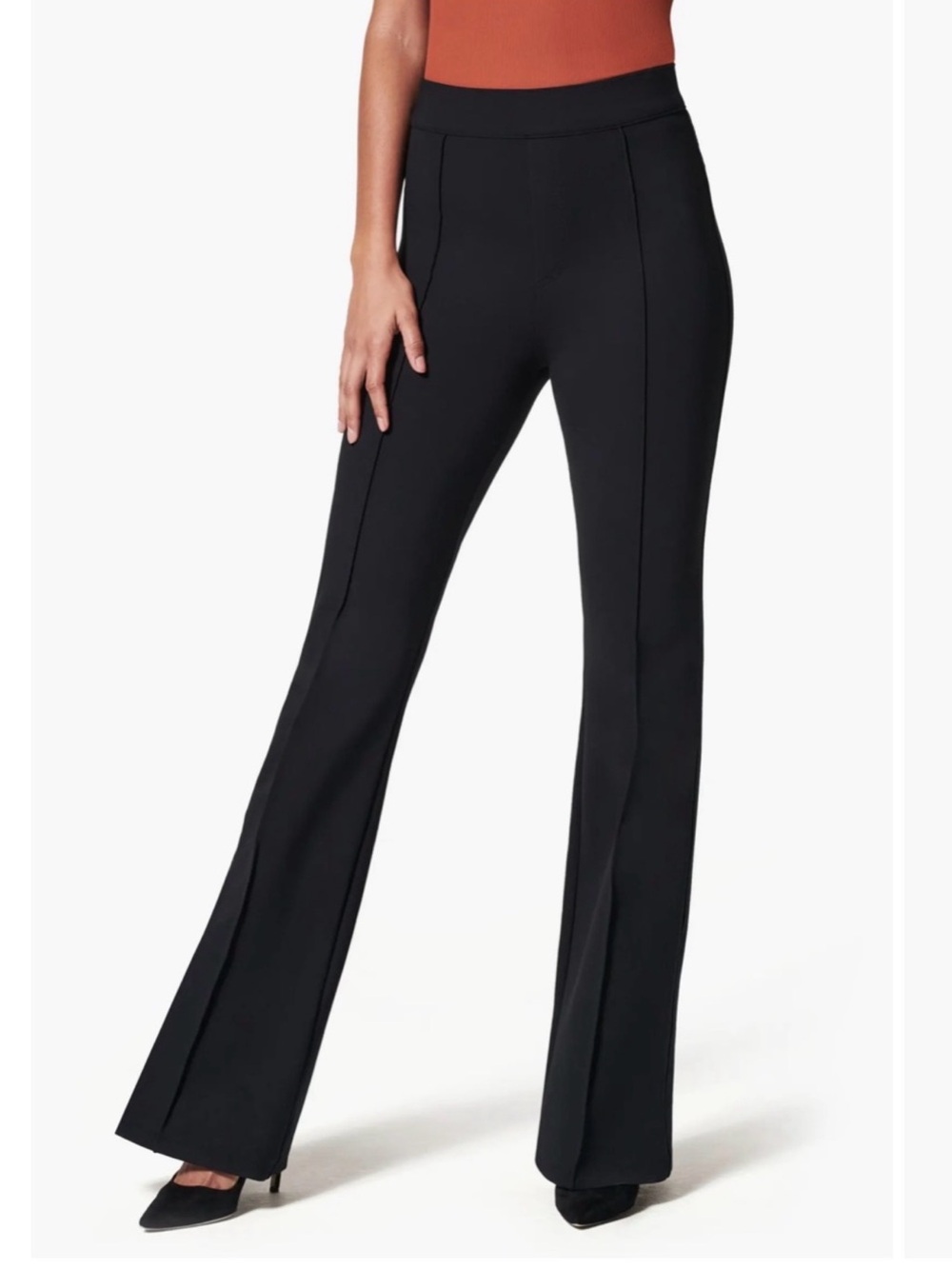 New! SPANX Women’s 1X Tall High Rise Flare Black Business Career Dress Pants